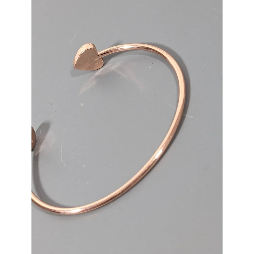 Origami Owl Rose Gold tone Love‎ Heart Rhinestone Pave Cuff Bracelet Stacking 7
